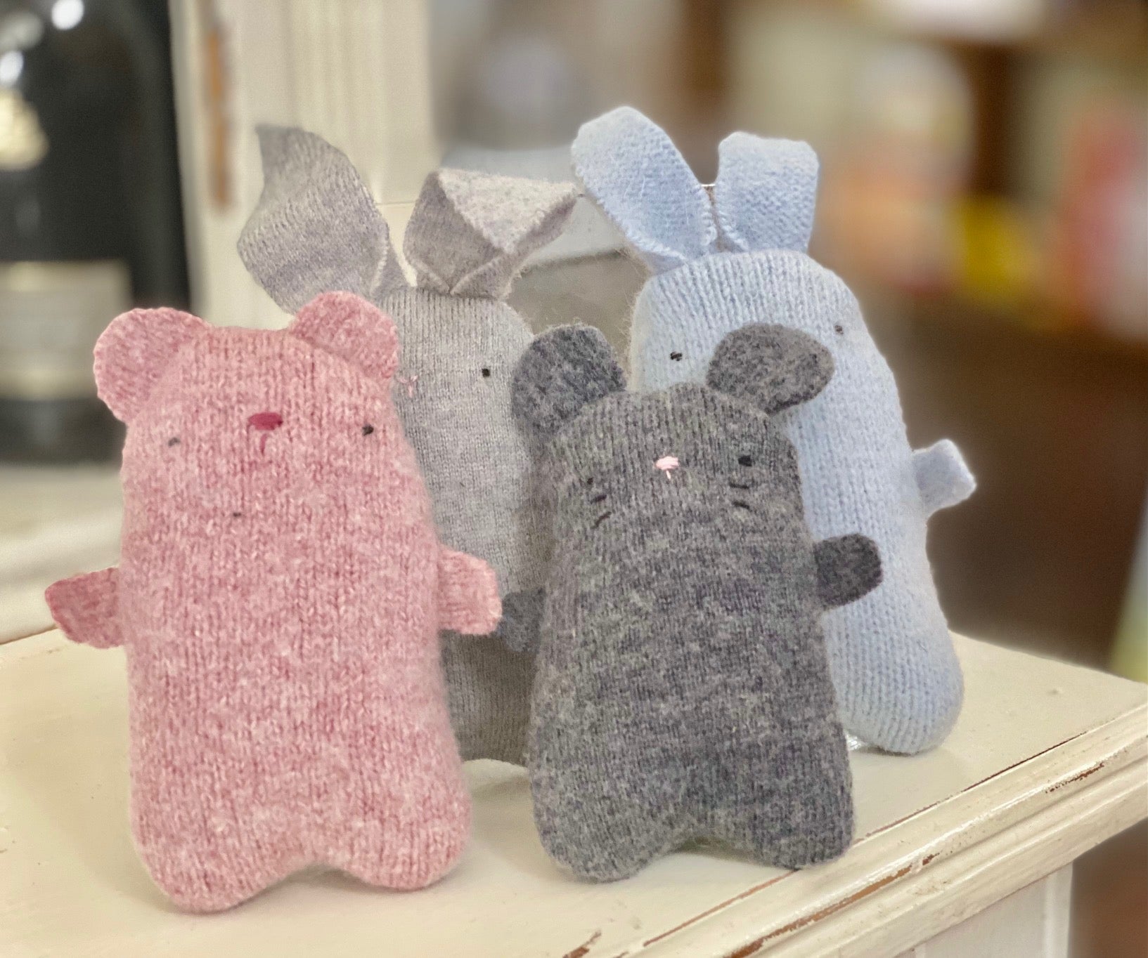 Hand Stitched Bunnies and Mice